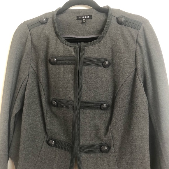 Torrid military jacket blazer grey 00 - Picture 3 of 6